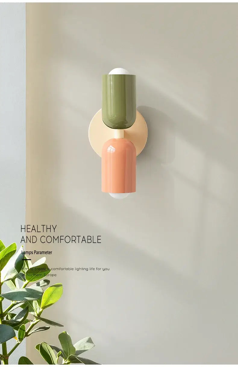 Decorbites™ 3-Farben-Licht Bunte Wandlampen Nordisch Minimalistisch Modernes Schlafzimmer Nachttisch Gang Wohnzimmer Kinderzimmer
