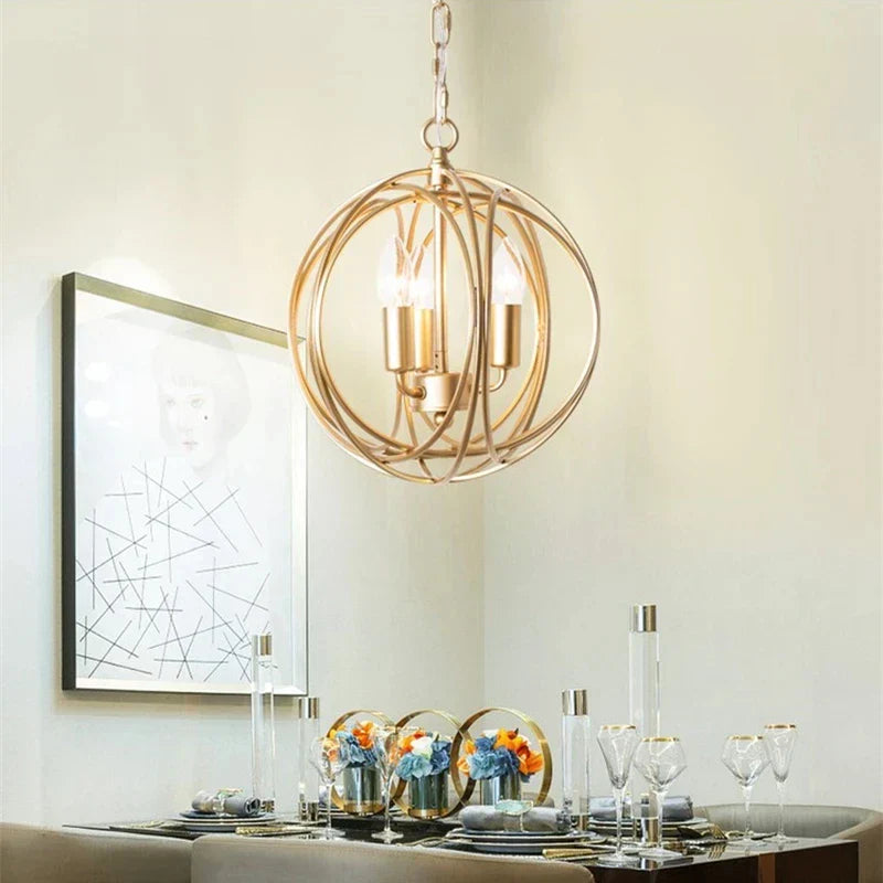 Decorbites™ Lámpara de Araña de Cristal Dorado: Luz de Techo Moderna para Comedor, Cocina y Dormitorio