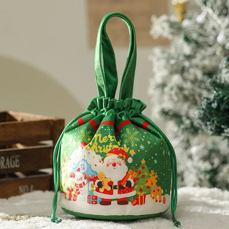 DecorBites™ Christmas Eve Apple Bag: Festive Handheld Gift Bag for Santa Candy 和 Children