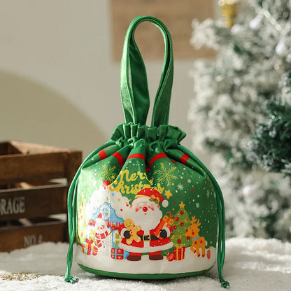 DecorBites™ Christmas Eve Apple Bag: Festive Handheld Gift Bag for Santa Candy 和 Children