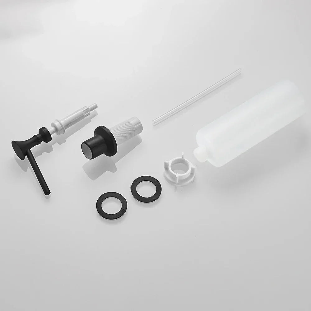 موزع صابون سائل للمطبخ أسود من ديكوربايتس™ سعة 400 مل - زجاجة بديلة للحوض