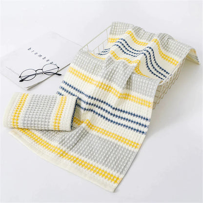 DecorBites™ Japanese-Inspired Waffle Stripe Towel Set - Adult & Children Sizes