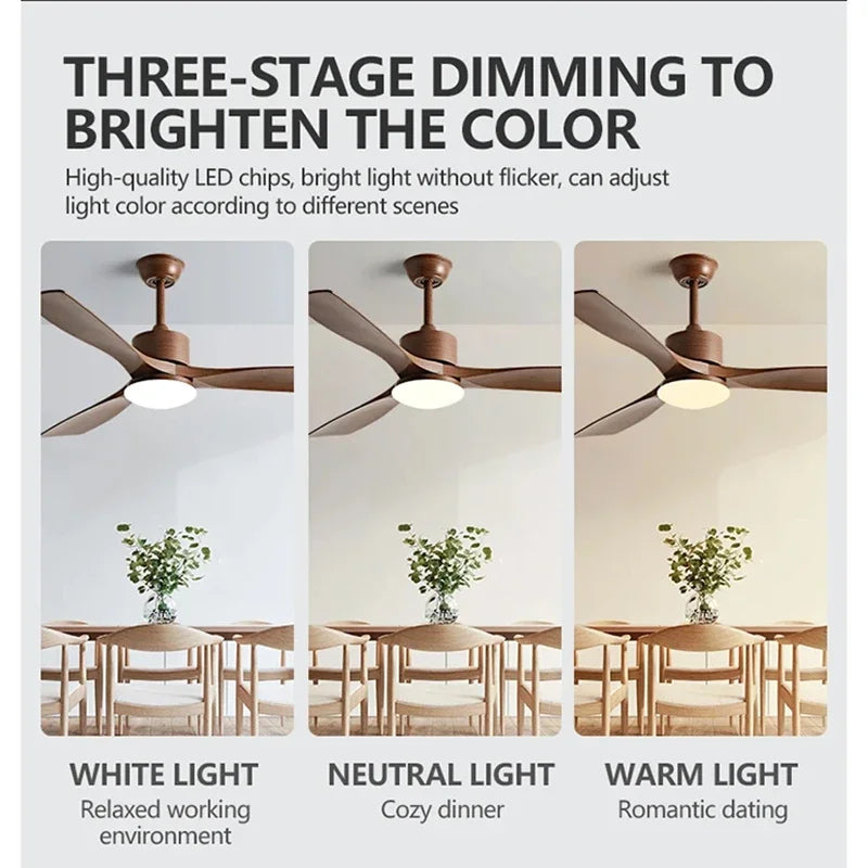 DecorBites™ 52" DC Motor Ceiling Fan with LED Light & Remote Control