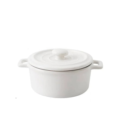 DecorBites™ Ceramic Mini Soup and Dessert Bowl with Cover - Multipurpose Cookware for Baby Food, Steaming, and Stewing