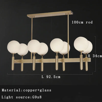 DecorBites™ Glass Balloon Chandelier: Elegant Led Round Hanging Light for Luxury Dining Room