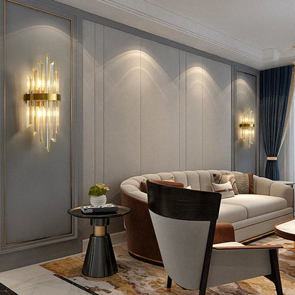 Apliques de pared LED de cristal DecorBites™: Elegantes apliques dorados para una decoración de hogar de lujo