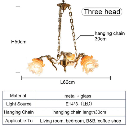 DecorBites™ Brass Angel Chandelier: Luxury Burnishing Pendant Lights for Living Room