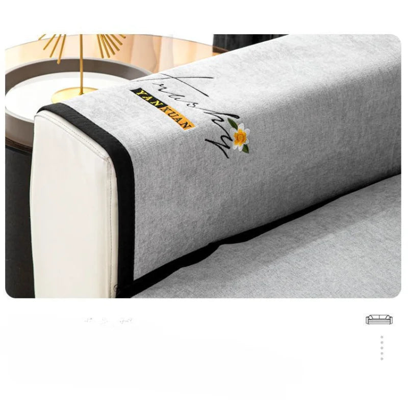 Chenille Embroidered Sofa Cover