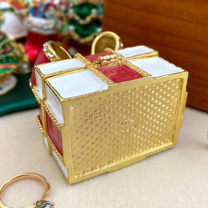 DecorBites™ Enamel Figurine Jewelry Trinket Box Wedding Gift Holder