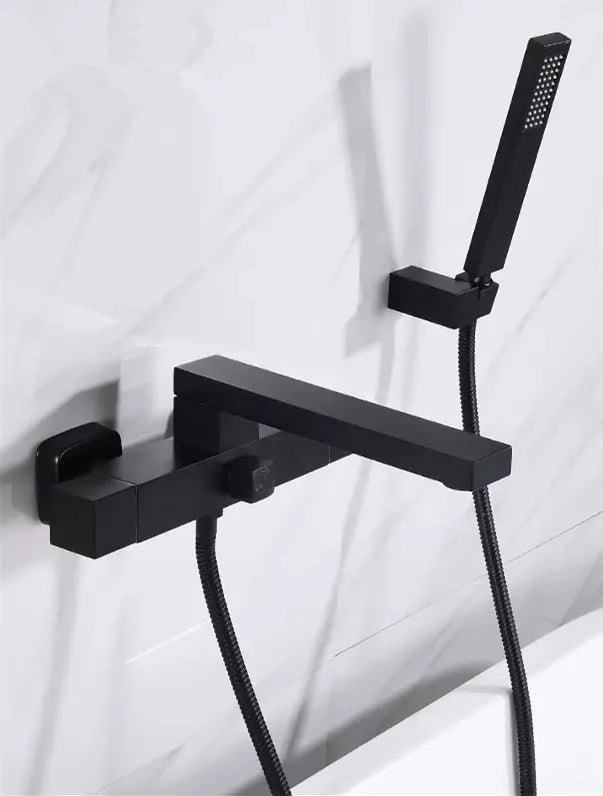 DecorBites™ Brushed Gold Wall Mounted Waterfall Bathtub Shower Set Mixer Tap