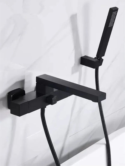 DecorBites™ Brushed Gold Wall Mounted Waterfall Bathtub Shower Set Mixer Tap