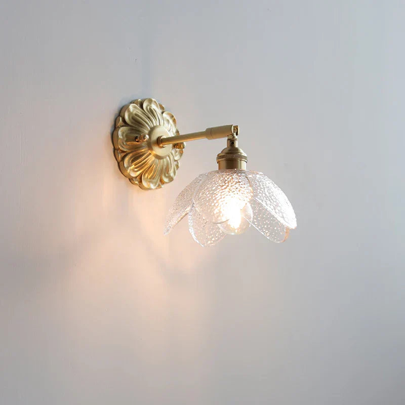 DecorBites™ Green Glass LED Wall Lamp with Copper Base for Bedroom Living Room