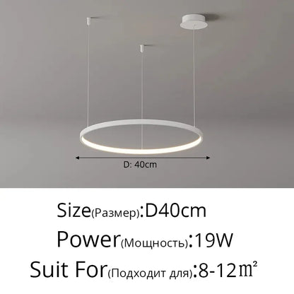DecorBites™ Acrylic LED Ring Pendant Light Modern Minimalist Art Decor Chandelier