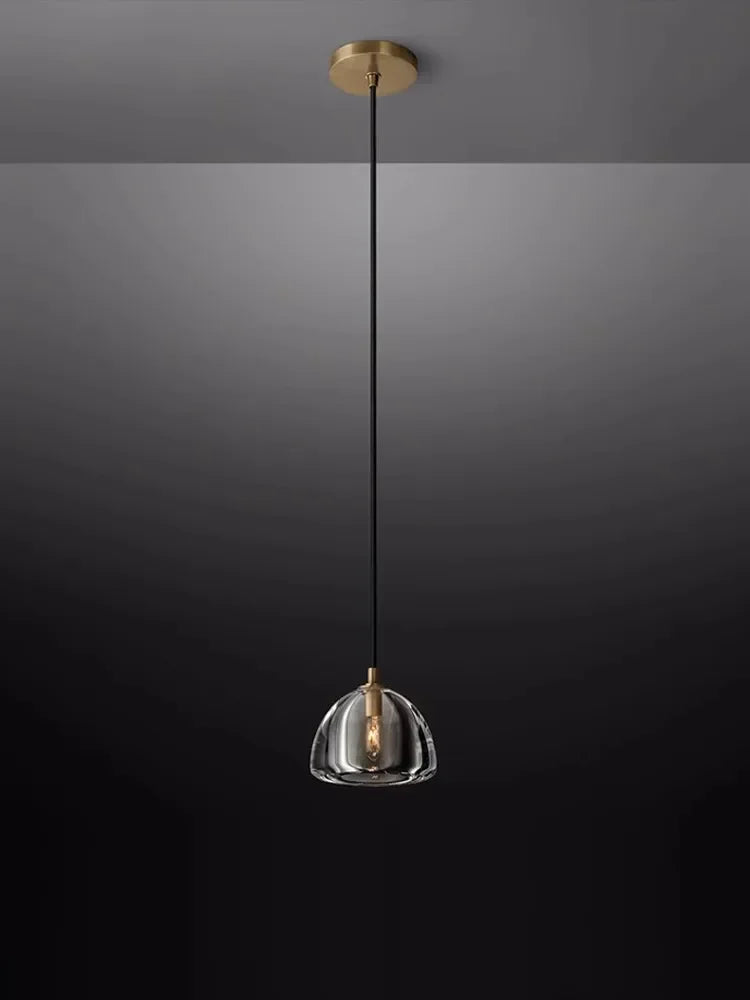 DecorBites™ Black Brass Retro Crystal Copper LED Ceiling Pendant for Home Lighting