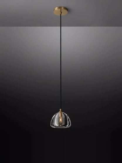 DecorBites™ Black Brass Retro Crystal Copper LED Ceiling Pendant for Home Lighting