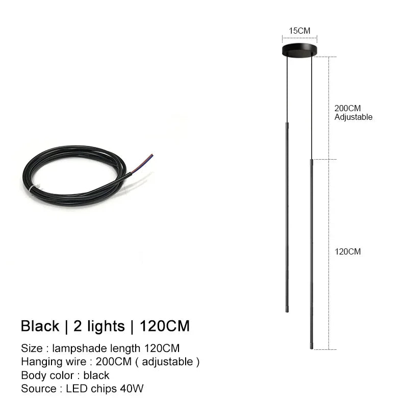 DecorBites™ Black LED Chandelier Pendant Lights for Dining Room and Bedroom