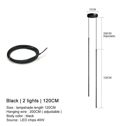 DecorBites™ Black LED Chandelier Pendant Lights for Dining Room and Bedroom