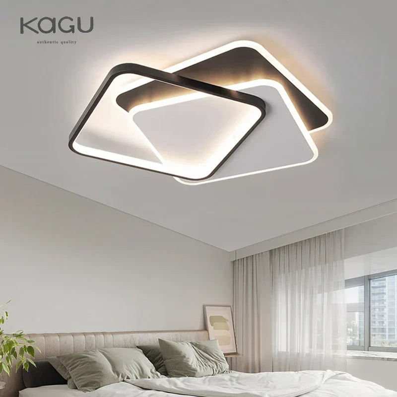 DecorBites™ LED Chandelier: Black White Modern Lighting for Living Study Room Luminaire