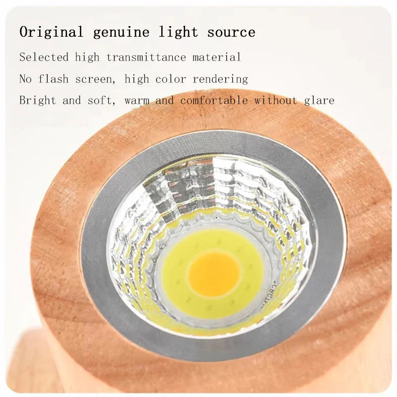 Lámpara de pared LED DecorBites™ de madera: Aplique de estilo nórdico en nogal para dormitorio, estudio y sala de estar