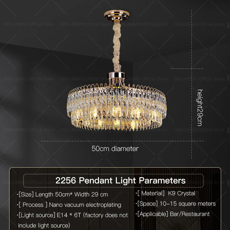 DecorBites™ Crystal Chandelier: Modern Luxury for Living Room, Restaurant, Hotel Lobby