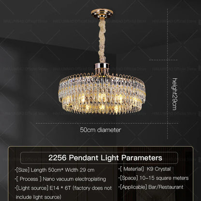 DecorBites™ Crystal Chandelier: Modern Luxury for Living Room, Restaurant, Hotel Lobby