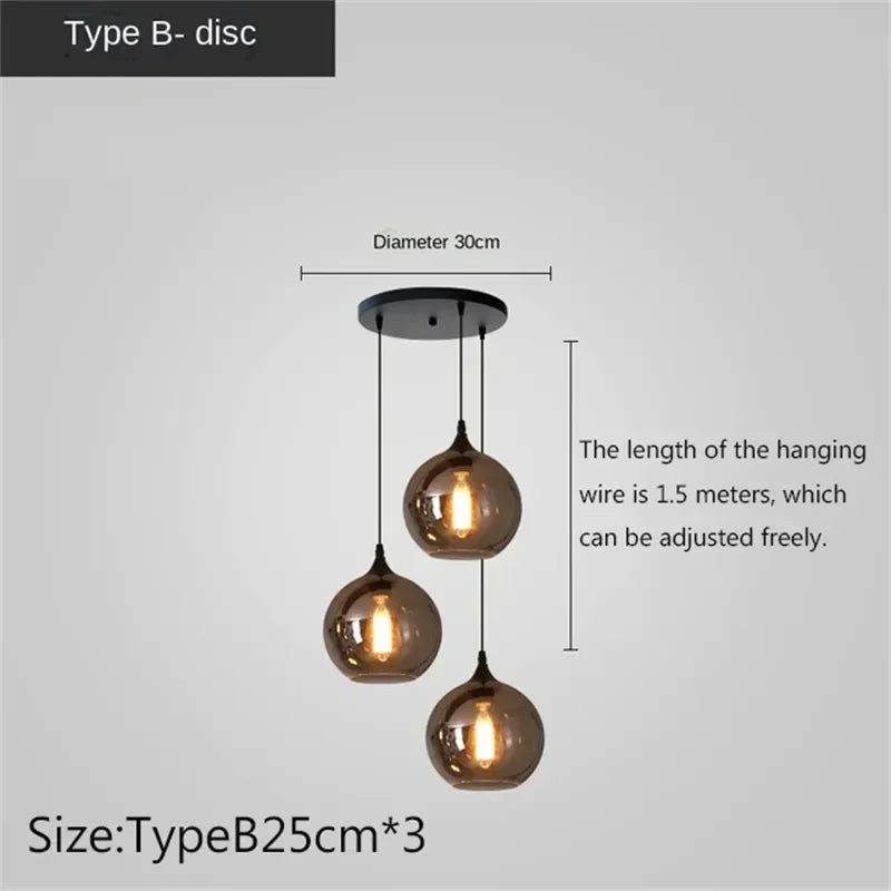 DecorBites™ LED Glass Pendant Chandelier for Kitchen Dining Bar Décor