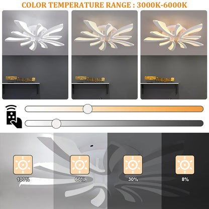 ثريا سقف LED بتصميم فرع أكريليك من DecorBites™ مزودة بإضاءة RC خافتة