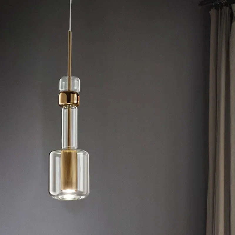 DecorBites™ Cylindrical Glass Pendant Light: Modern, Nordic Design for Living Room, Restaurant, Kitchen