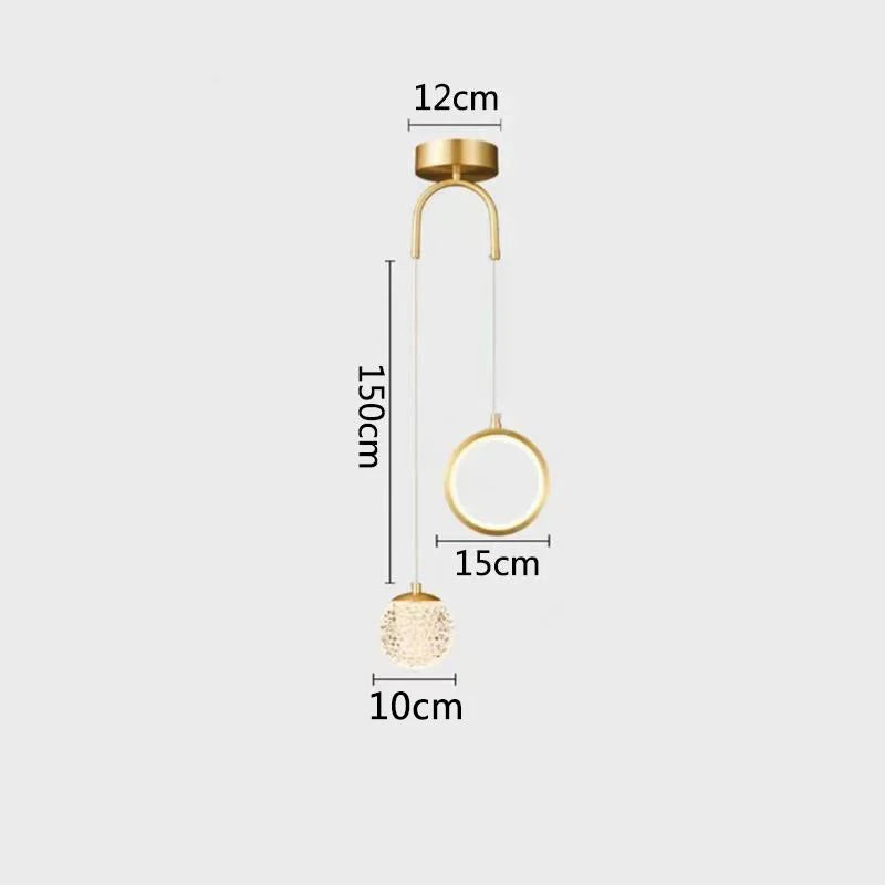 DecorBites™ Glass Starry LED Pendant Lights for Nordic Bedroom Chandelier