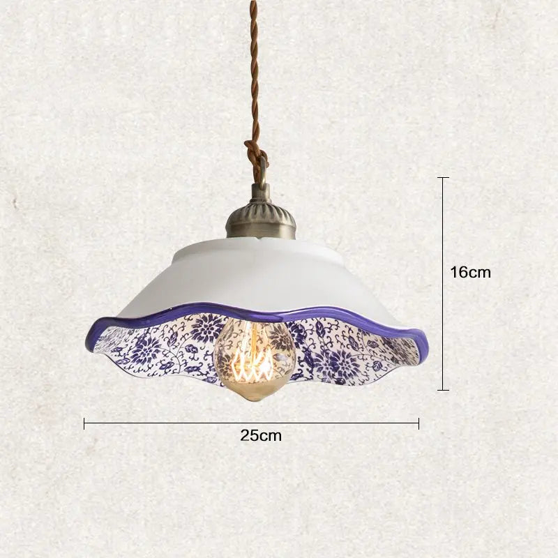 DecorBites™ Chinese Style Porcelain Hanging Lamp for Clothing Store & Bedroom