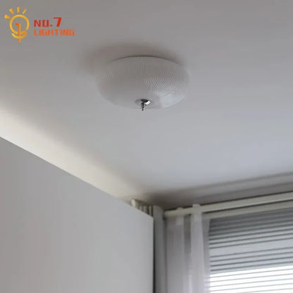 Lámparas de techo redondas de cristal color crema DecorBites™ | Iluminación LED moderna para interiores | Ideal para dormitorio, estudio o balcón