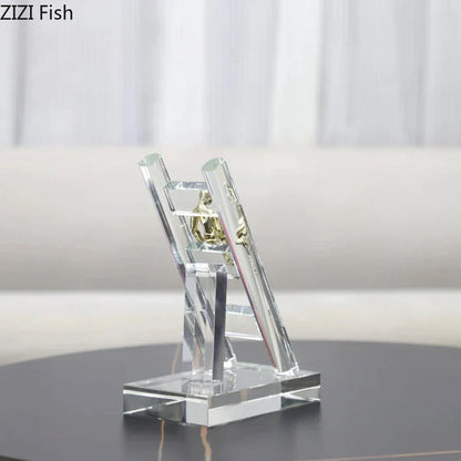 DecorBites™ Golden Figures Resin Sculpture: Creative Staircase Desk Decoration