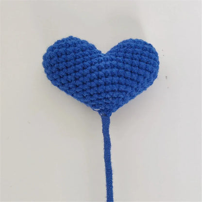 DecorBites™ Heart-Shaped Crochet Flower Bouquet - Handmade Wedding Home Decor & Family Gift