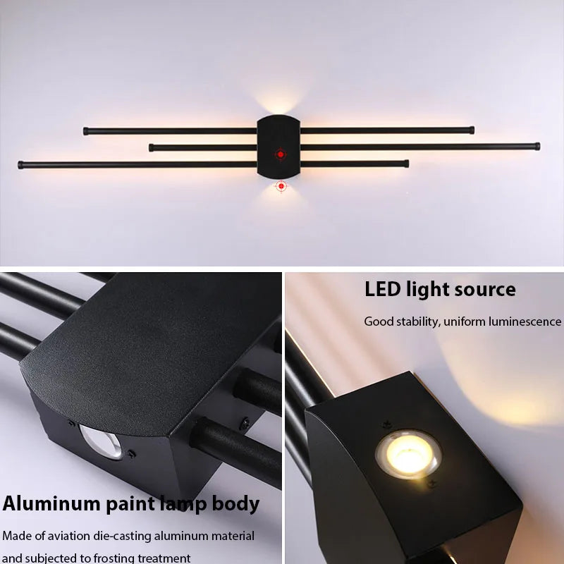 DecorBites™ Black Iron LED Wall Lamp for Living Room, Bedside, TV Background - 110v 240v