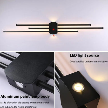 DecorBites™ Black Iron LED Wall Lamp for Living Room, Bedside, TV Background - 110v 240v