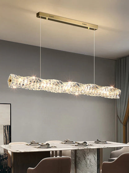DecorBites™ Glass Chandelier LED Ceiling Light Fixture Modern for Living Room Hotel Dining Hall