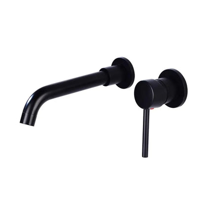 DecorBites™ Brushed Gold In-Wall Black Basin Faucet Set for Bathroom Sink Mixer Tap