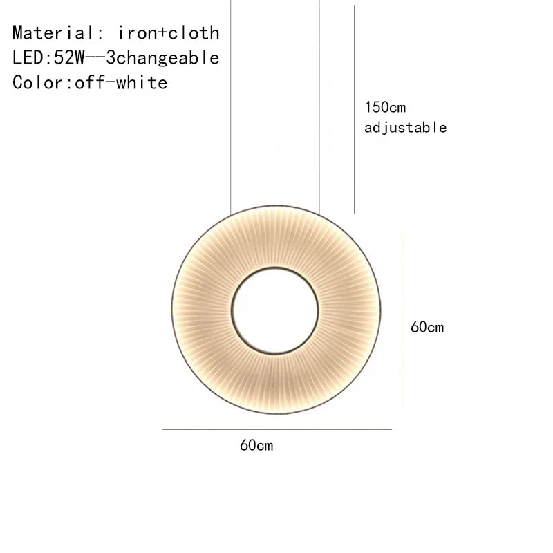 DecorBites™ Dix Iris Pendant Light Fabric Round Ring Aesthetics Art Decor Light