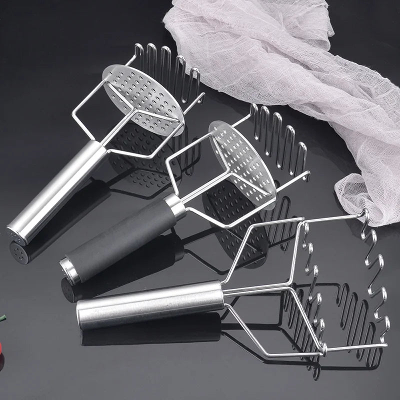 Triturador de patatas y alimentos DecorBites™ de acero inoxidable de doble capa para frutas y verduras en la cocina