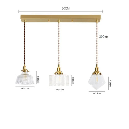 DecorBites™ Clear Glass LED Pendant Light: Modern Copper Hanging Lamp for Home Indoor Decor