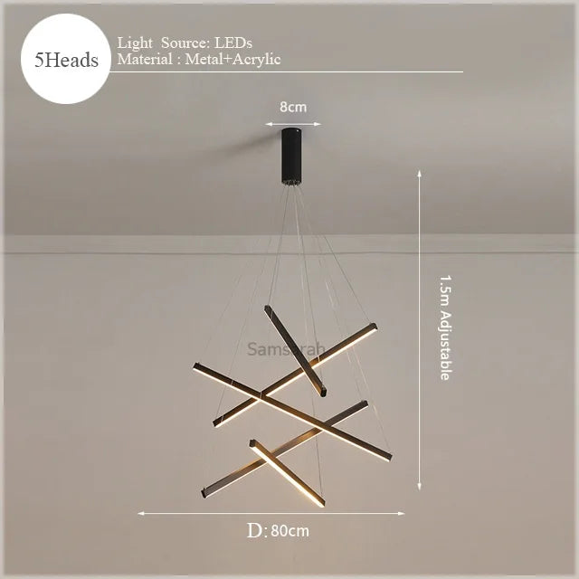Lámpara de araña nórdica LED DecorBites™: Lámpara colgante moderna para sala de estar, comedor y dormitorio