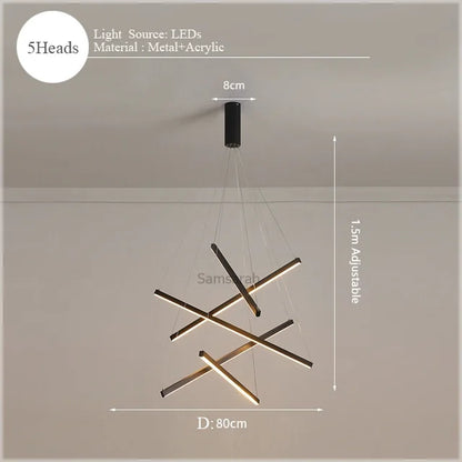 Lámpara de araña nórdica LED DecorBites™: Lámpara colgante moderna para sala de estar, comedor y dormitorio