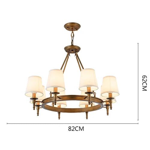 ثريا DecorBites™ بتصميم ريفي عتيق مصنوعة من القماش مع عاكس ضوء معلق في السقف للديكور الداخلي للمنزل