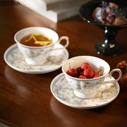 Decorbites™ Spitzen-Blumen-Keramik-Tasse- und Untertassenservice für elegantes Essen und Teezeit