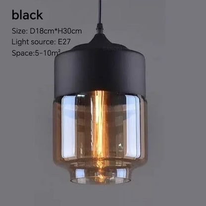 DecorBites™ Glass Wood Chandelier LED Pendant Light Fixture for Living Dining Bedroom