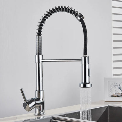 Brushed Gold Kitchen Faucet Pull Down