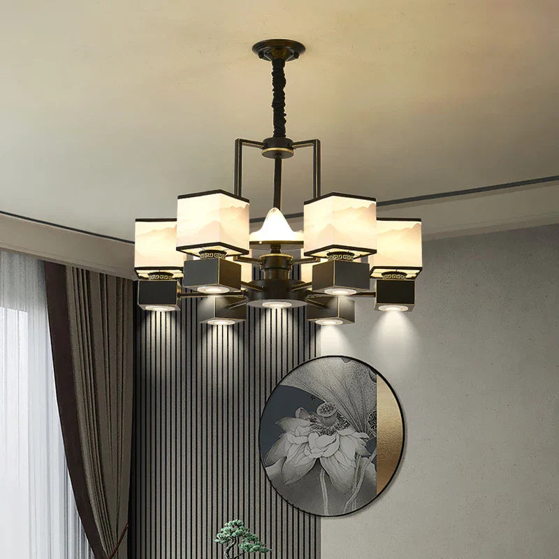 DecorBites™ Chinese Zen Marble Chandelier for Living Room, Restaurant, and Bedroom