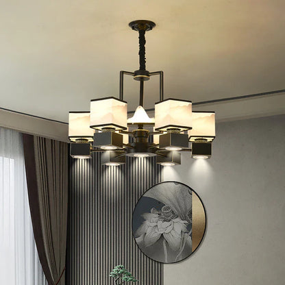 DecorBites™ Chinese Zen Marble Chandelier for Living Room, Restaurant, and Bedroom