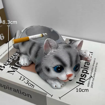 DecorBites™ Kittens & Puppies Resin Ash Tray - Smoking Accessories for Office Table