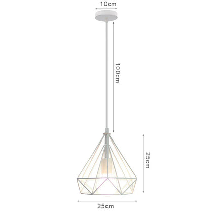 DecorBites™ Industrial Iron Cage Pyramid Pendant Lamp for Kitchen Bedroom Living Room